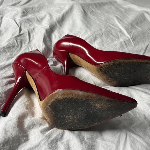 Dolce & Gabanna maroon burgundy red leather pointy women’s heels - Picture 3 of 4